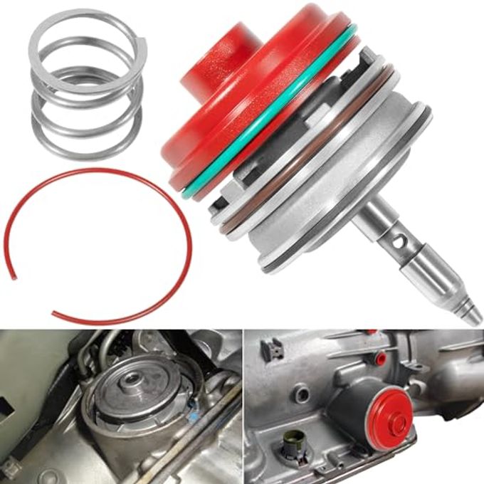 Camoo High Performance Servo Piston Assembly with Cover & Snap Ring Compatible with Corvette 700R4 4L65E 4L70E 4L60E 1982-2014 Red for GM Transmissions - Image 1