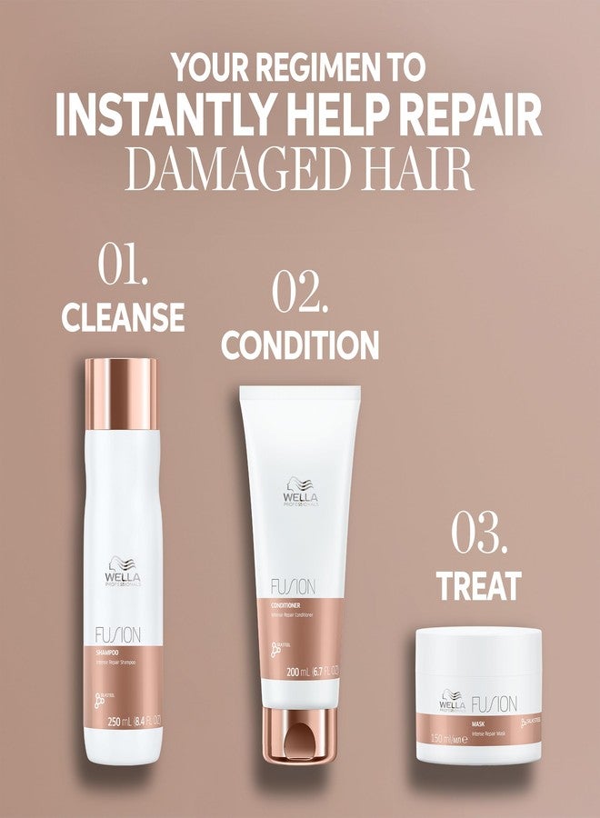 Wella Professionals Fusion Intense Repair Shampoo + Conditioner Set, For Damaged Hair, Hair Repair, Anti Breakage - Image 4