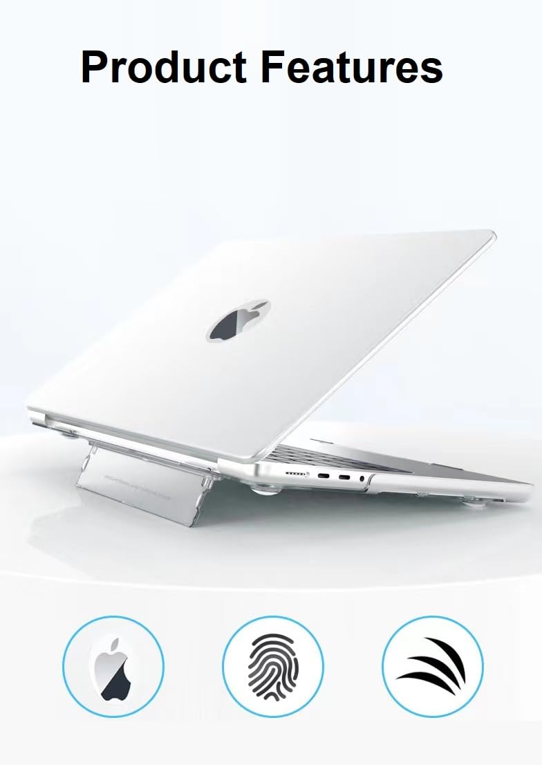 Midkart Case with Stand Compatible with MacBook Pro 14 Inch M5 M4 M3 M2 M1 Release 2026-2021 Model A3427 A3426 A3434 A3112 A3185 A3401 A2918 A2992 A2779 A2442 Hard Shell Cover, Matte Transparent - Image 4