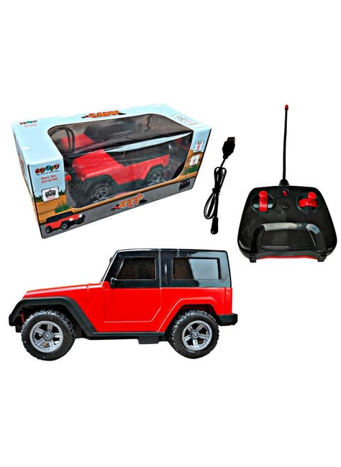RUHANI Remote Control Thar with Led Lights and Song/USB Rechargable Vehicle Toy Car for Kids (Red)