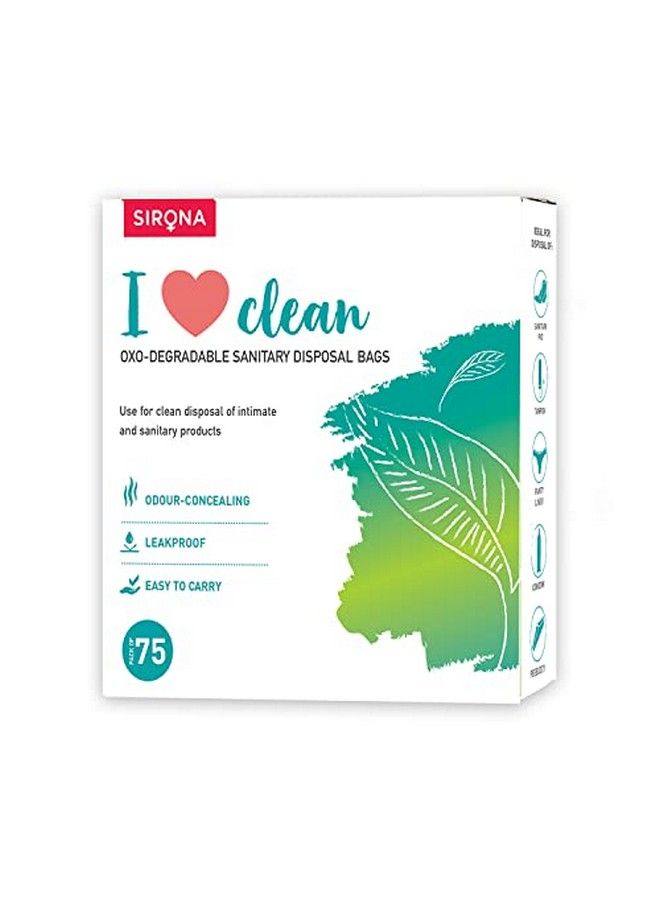 Sirona Sanitary Disposable Bags 75 Bags For Discreet Disposal Of Tampons Condoms Diaper Sanitary Pads Panty Liner And Personal Hygiene Waste - Image 2