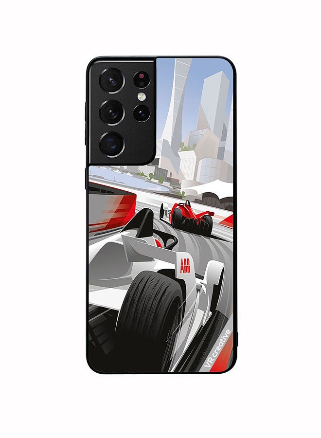 VR CREATIVE Protective Case Cover For Samsung Galaxy S21 Ultra 5G F1 Car Racing Design Multicolour - Image 1