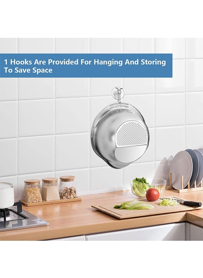Garlo Rice Washer Strainer Bowl, Stainless Steel Washing Bowl for Rinsing Quinoa, Side Drainers Colander for Cleaning Fruits, Vegetables, and Beans - Versatile Kitchen Gadgets  - Image 3