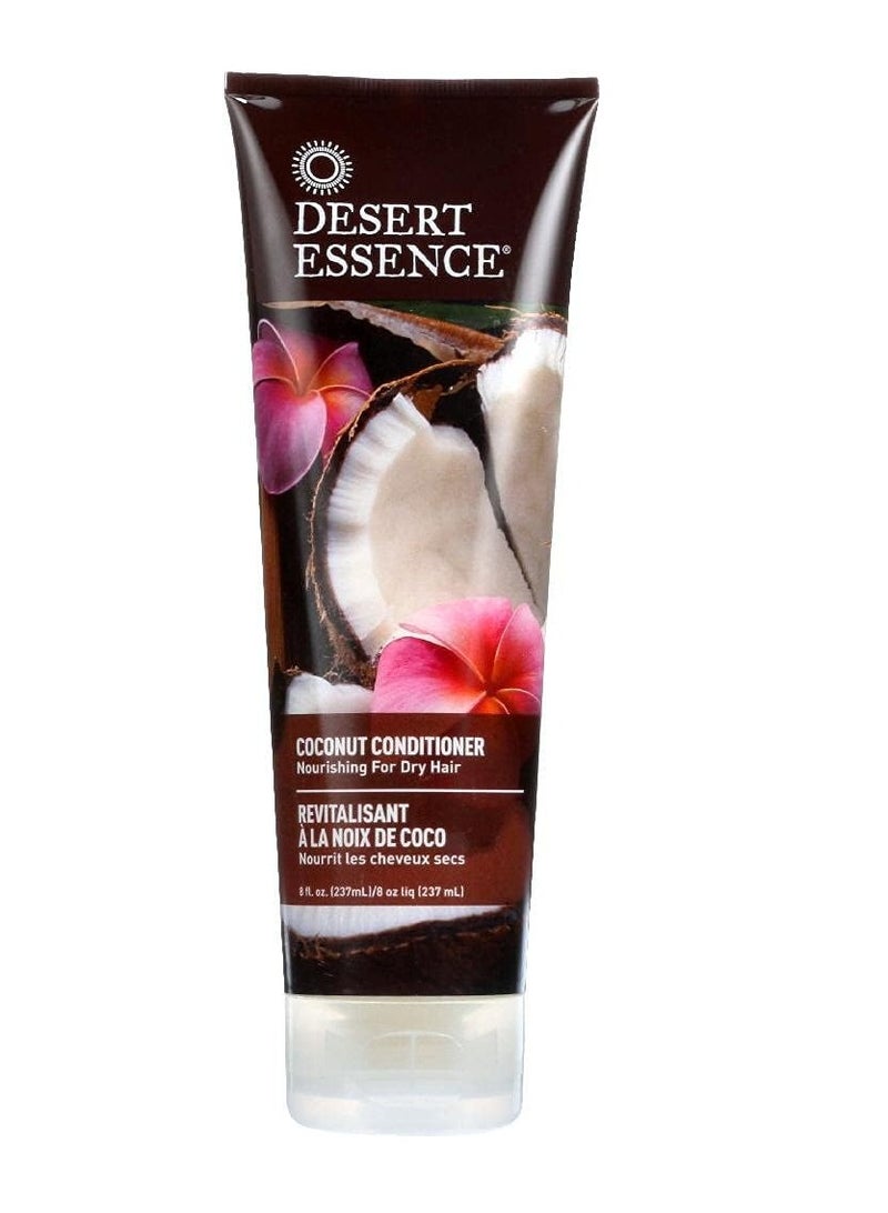 Desert Essence Coconut Conditioner - 8 Fl Oz - Pack of 3 - Strong & Healthy Hair - Restores Natural Luster - Coconut Oil - Jojoba Oil - Sun Flower Oil - Refreshing - Scented