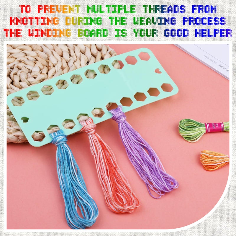 Dercuy 16 Skeins Colorful Series Embroidery Floss, 8m Cotton Cross Stitch Thread, Friendship Bracelet String Including Plastic Floss Bobbins, for DIY Making, Embroidery Crafts - Image 2