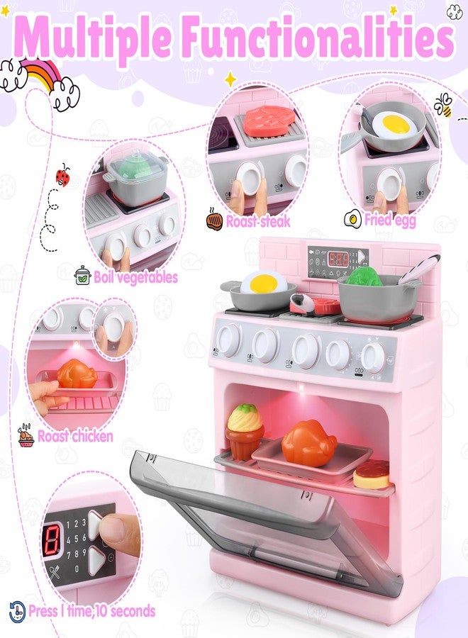 PLAY Toy Oven Kids Kitchen Playset, Kids Play Kitchen Set with 11 Accessories, Realistic Cooking Sounds ＆ Lights, Pretend Play Oven Toddler Cooking Gift Set for Girls Boys Ages 3+ - Image 5