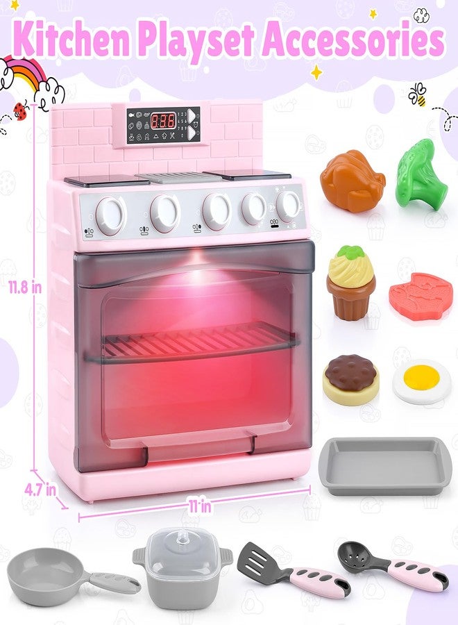 PLAY Toy Oven Kids Kitchen Playset, Kids Play Kitchen Set with 11 Accessories, Realistic Cooking Sounds ＆ Lights, Pretend Play Oven Toddler Cooking Gift Set for Girls Boys Ages 3+ - Image 4