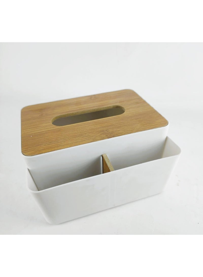 Shatterproof acrylic tissue box with storage compartments - high-quality material - modern and elegant - Image 1