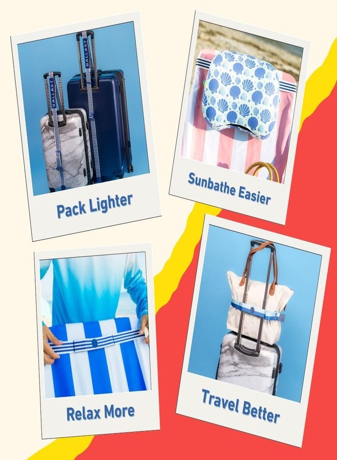 Ballast Towel Bands for Cruise & Beach Chairs - Secure Towels to Pool Chairs, Beach Pillows, Luggage - Premium Towel Clips Alternative, Beach Essentials & Travel Must Haves (Double Stripe) - Image 4