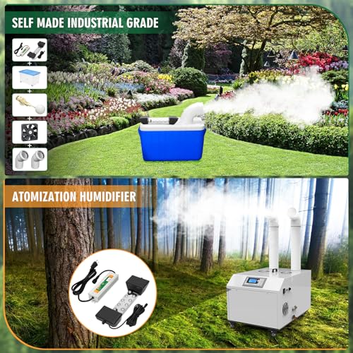 Beendou Ultrasonic Mist Maker Fogger 10 Head(8400ml/H),110V 350W Power Water Proof Ultrasonic Mister,Ultrasonic Fogger Humidifier with Float,for Vegetable Preservation,Landscape,Halloween Atmosphere - Image 3