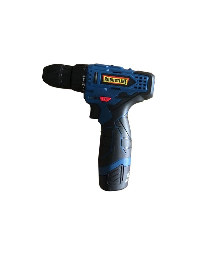 ROBUSTLINE Robustline Drill Machine Cordless - 12V, Precise Control Drilling (1 Extra Battery & 1 Screw Bit Free), 1 Year Warranty  - Image 1