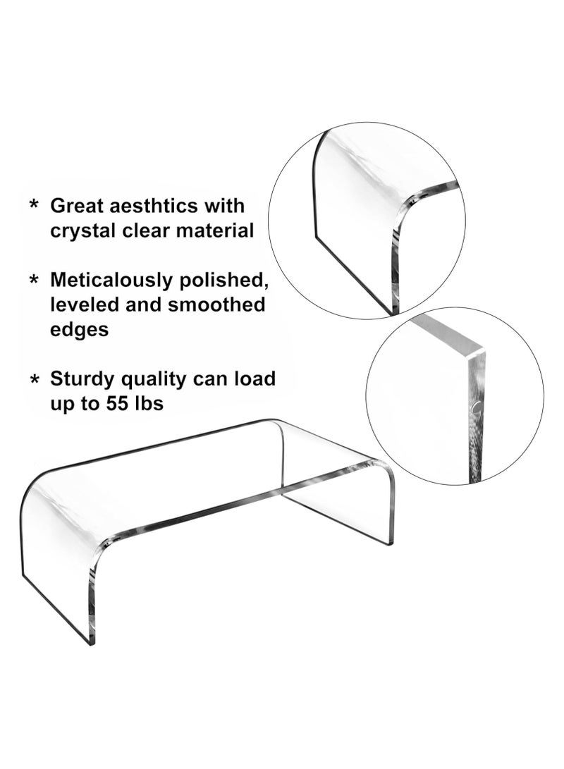 انفلكس حامل شاشة أكريليك فاخر - حامل شاشة شفاف لأجهزة الكمبيوتر المحمولة/الكمبيوتر الشخصي/الوسائط المتعددة - حامل للمنزل والمكتب والمدرسة والأعمال - Image 3