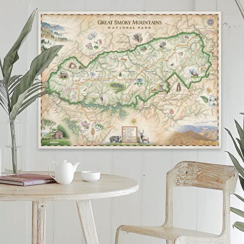 Xplorer Maps Great Smoky Mountain National Park Hand-Drawn Map – 24x18 Vintage-Style Lithographic Print – Made in USA - Image 2