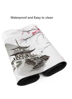 Milatech Milatech Gaming Mouse Pad XL Japanese Pagoda and Cherry Blossom Branch Oversized Mouse Pad Desk Mat Mouse Pad with Stitched Edges Long Non-Slip Rubber Base 80x30cm  - Image 3