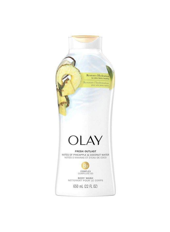 Olay Fresh Outlast Paraben Free Body Wash With Rejuvenating Notes Of Pineapple And Coconut Water 22 Fl Oz Pack Of 4 - Image 2