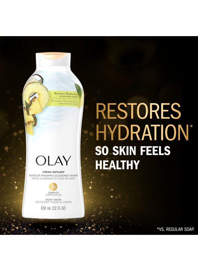 Olay Fresh Outlast Paraben Free Body Wash With Rejuvenating Notes Of Pineapple And Coconut Water 22 Fl Oz Pack Of 4 - Image 4