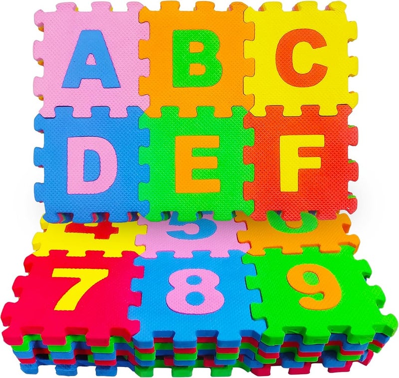 VGRASSP 36 Pieces Alphabet & Number Floor Mats for Kids, Puzzle EVA Foam Mat for Children Above 2 Years - Image 1