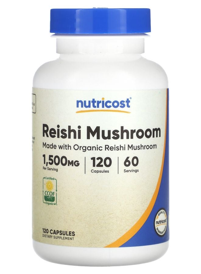 Nutricost Reishi Mushroom 1500 mg 120 Capsules (750 mg per Capsule)