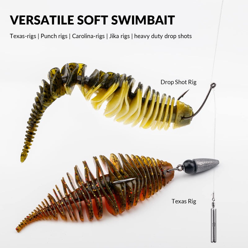 THKFISH Soft Swimbait - 5/6 or 15/18 PCS Soft Plastic Fishing Lures - Swim Baits for Bass Fishing - Image 4