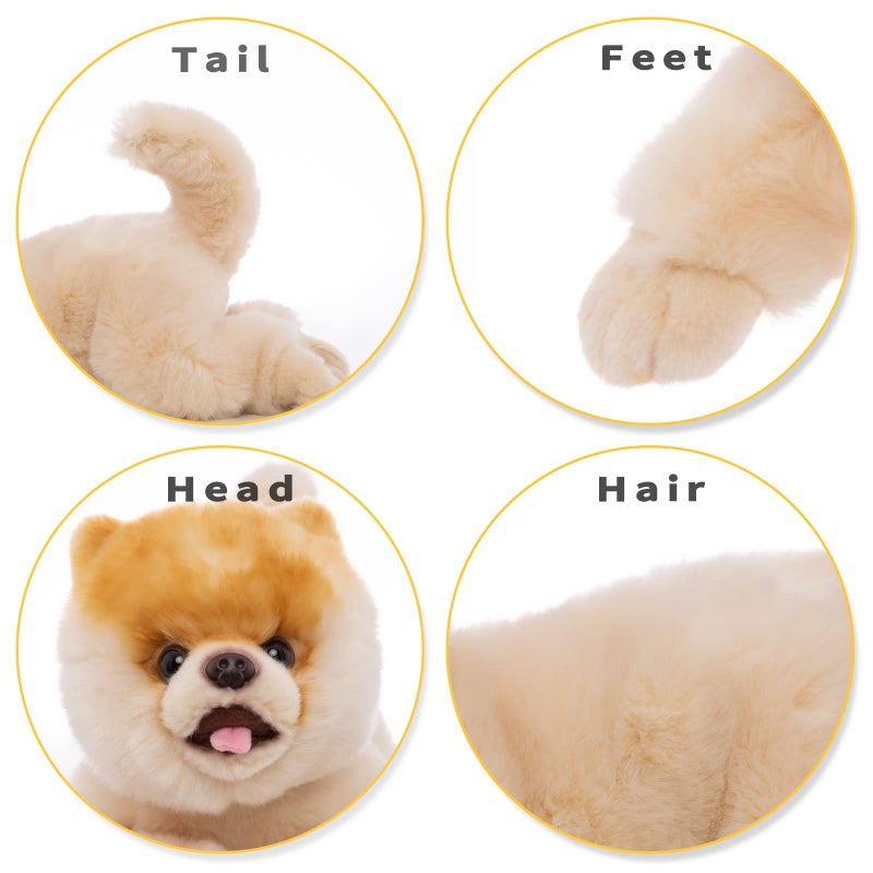 CU-MATE 16 Inch- Pomeranian Stuffed Animals Toy Dog,Plush Puppy Realistic Cute Toy Dog Present Gift for Girls Boys - Image 4