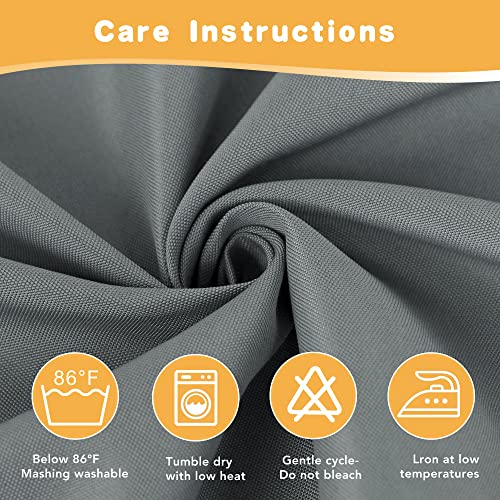 HolidayIdeas Extra Wide Outdoor Curtains for Patio Waterproof, 2 Panels - 110 x 84 Inch - Privacy & Light Filtering Curtains Grommet Outside Curtains for Porch, Gazebo, Pergola, Backyard (Grey) - Image 5