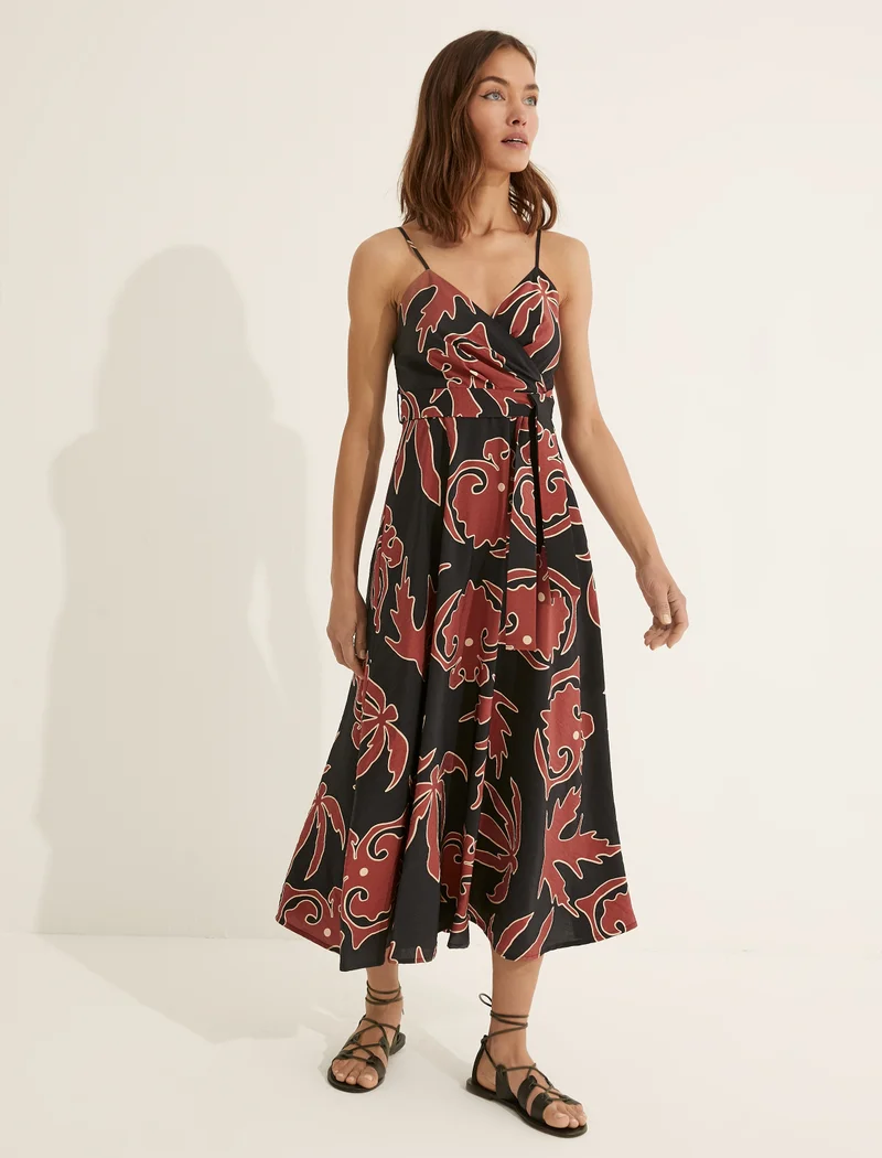 KOTON Spaghetti Strap Patterned Dress