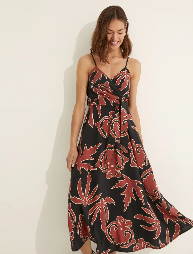 KOTON Spaghetti Strap Patterned Dress