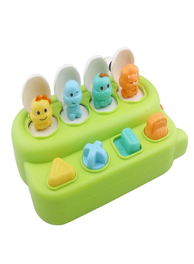 Caterbee Baby Pop-Up Toy, Educational Animal Playset for Toddlers, Cause and Effect Learning, Fine Motor Skills Development, Portable Travel Toy with Engaging Buttons, Perfect for Infants and Toddlers (Green) - Image 1