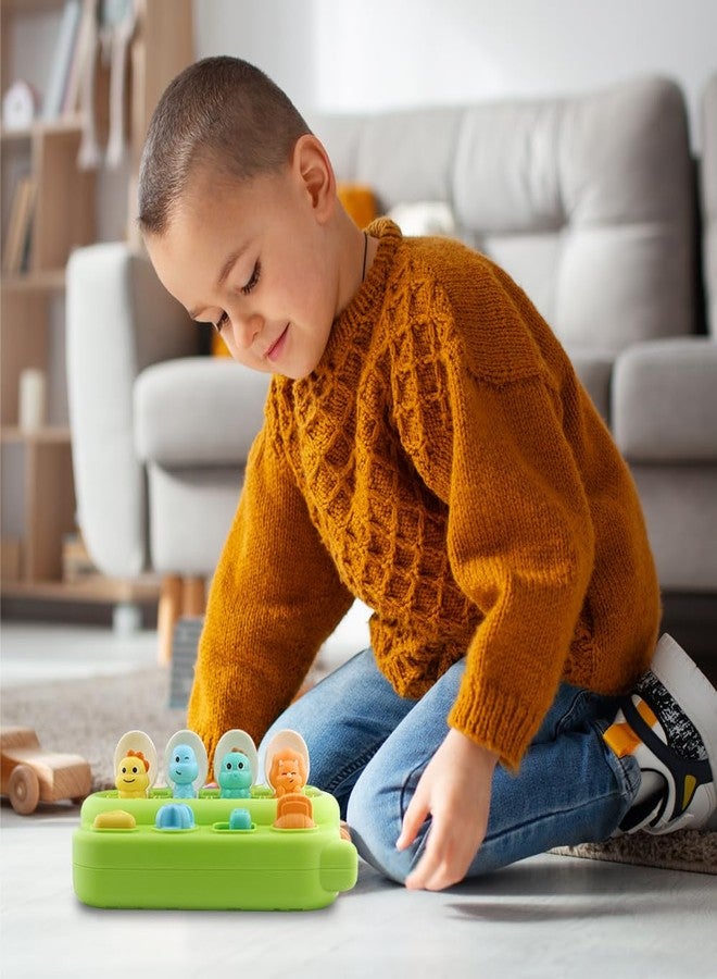 Caterbee Baby Pop-Up Toy, Educational Animal Playset for Toddlers, Cause and Effect Learning, Fine Motor Skills Development, Portable Travel Toy with Engaging Buttons, Perfect for Infants and Toddlers (Green) - Image 4