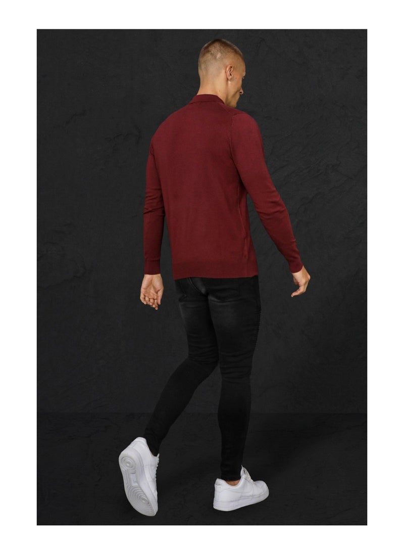 boohooman - Regular Long Sleeve Half Zip Polo - Image 1