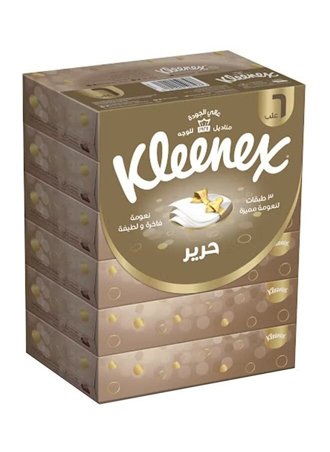 كلينيكس علبة مناديل وجه حرير مكون من ​​50 منديل ابيض 6 قطع  - Image 2