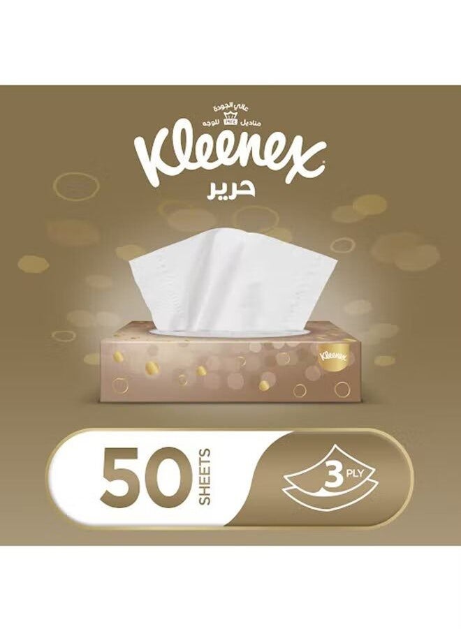 كلينيكس علبة مناديل وجه حرير مكون من ​​50 منديل ابيض 6 قطع  - Image 3