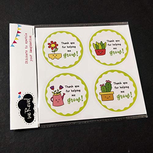 weRevel Helping Me Grow Theme Gratitude Paper Stickers, 40 Count, 2 Inches, Round, 4 Unique Designs-Self-Adhesive - Image 2