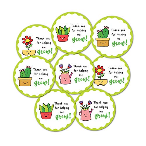 weRevel Helping Me Grow Theme Gratitude Paper Stickers, 40 Count, 2 Inches, Round, 4 Unique Designs-Self-Adhesive - Image 1