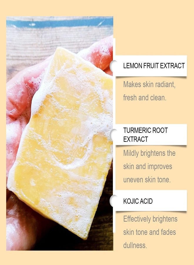 Bruiseweed Turmeric Wash and Care 3 Piece Set, Turmeric Trio: Kojic Soap Bar/Facial Pads/Face Cleansing Wash with Brush, Jabon de Curcuma, Tumeric Soap Facial Cleaner Skincare Three Set for Face & Body (A) - Image 5