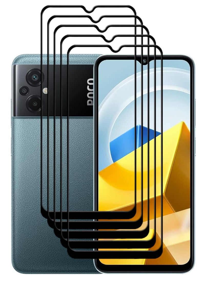 ACLIX 5 Pieces Antistatic ESD Dustproof Premium Quality High Definition Tempered Glass Screen Protector Designed For Xiaomi Poco M5 - Image 1