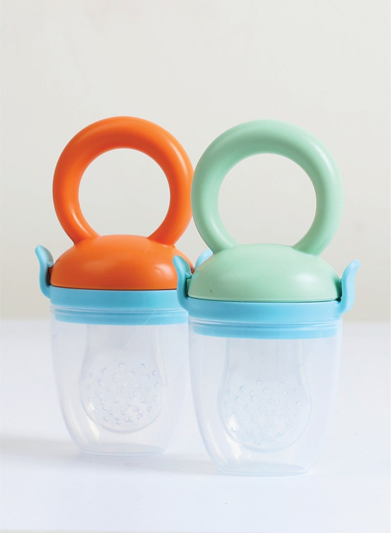 Zenito Fresh Food pack of 2 Pulp Feeder for Babies - Safe Weaning Tool -Pulp Silicone Baby Feeder -Soft & Safe Self-Feeding for Infants & Toddlers - Food & Fruit Dispenser, Ideal for Toodler Led Weaning Supplies - New Born Feeding Essentials - Image 1