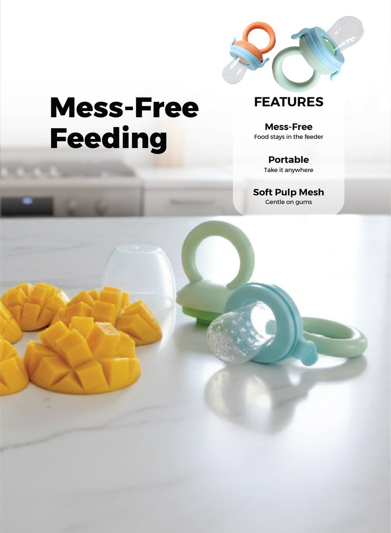 Zenito Fresh Food pack of 2 Pulp Feeder for Babies - Safe Weaning Tool -Pulp Silicone Baby Feeder -Soft & Safe Self-Feeding for Infants & Toddlers - Food & Fruit Dispenser, Ideal for Toodler Led Weaning Supplies - New Born Feeding Essentials - Image 4