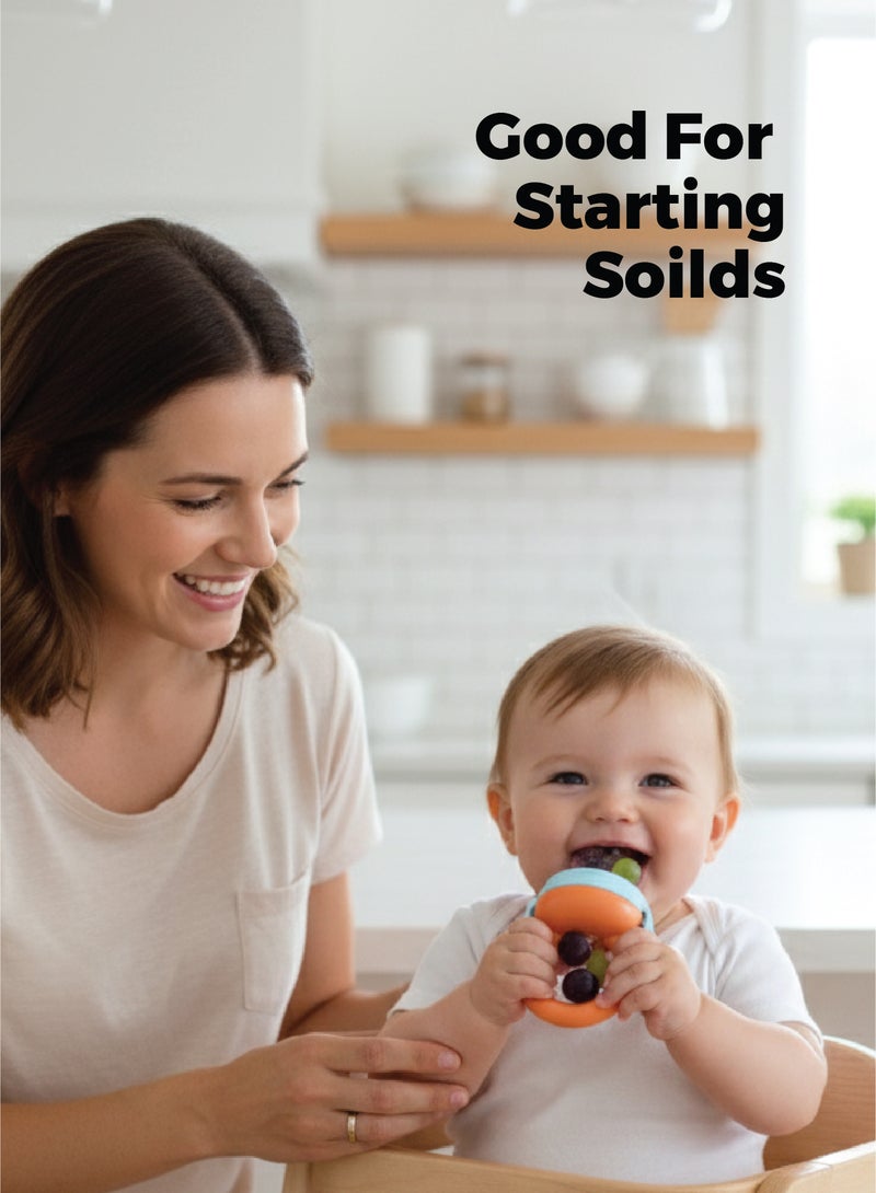 Zenito Fresh Food pack of 2 Pulp Feeder for Babies - Safe Weaning Tool -Pulp Silicone Baby Feeder -Soft & Safe Self-Feeding for Infants & Toddlers - Food & Fruit Dispenser, Ideal for Toodler Led Weaning Supplies - New Born Feeding Essentials - Image 5