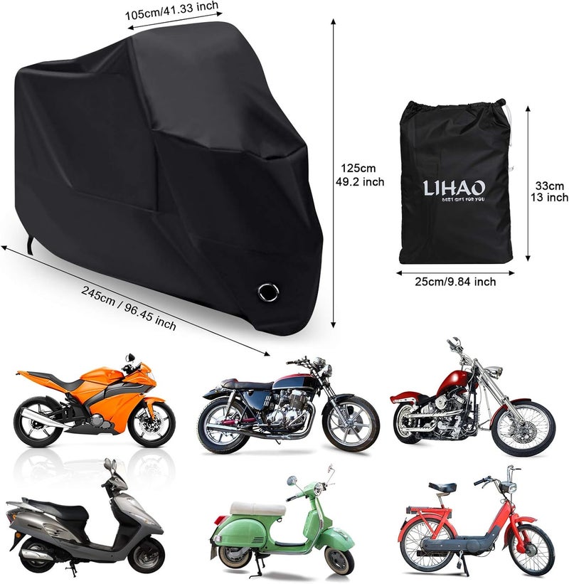 LIHAO Waterproof Motorcycle Cover for All Weather Protection - Image 2