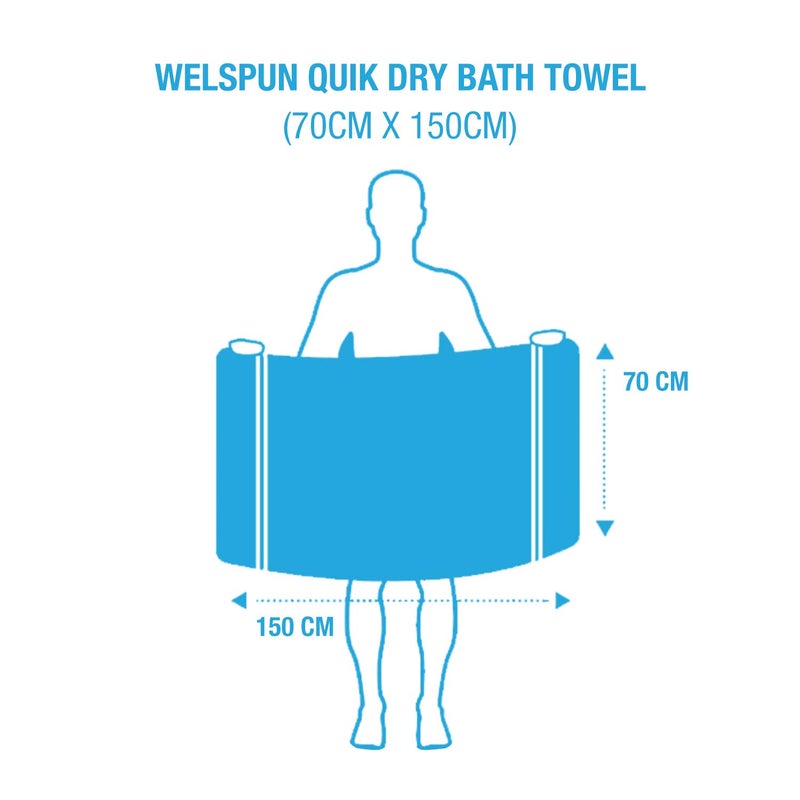 Welspun 100% Cotton Quick Dry Bath Towel | High Absorbency Super Soft, Fast Drying Towels for Bath | 375 GSM Large Size 1 Piece Bath Towel for Men and Women | Sized 70cm X 150cm Navy Blue - Image 5