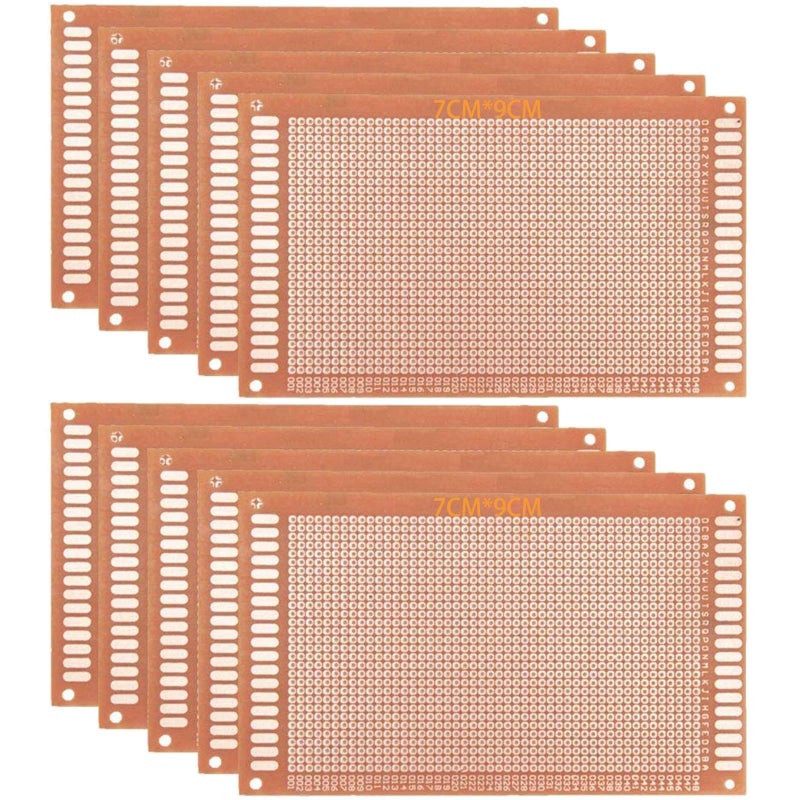 Generic GTIWUNG 10 Piece Universal PCB Prototype Board, 7 x 9 cm, Universal Prototype PCB Board, Bakelite Prototyping Board DIY Kit for Soldering and Electronic Projects  - Image 1