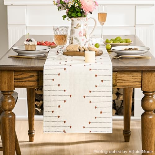 Artoid Mode Caramel Boho Table Runner for Farmhouse RusticSeasonal Holiday Macrame Burlap Kitchen Dining Table Decoration for Home Party Decor 12x72 Inch - Image 3