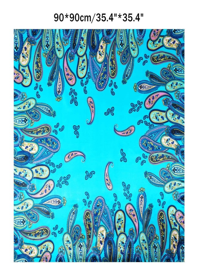 GERINLY Large Silk Bandana Paisley Pattern, 2 Pack Western Scarf for Men, Lightweight Wild Rag for Hair - Image 2