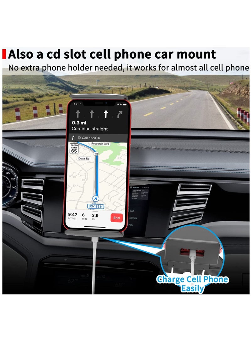 CD Slot Car Tablet Mount 360 degree Full Rotation CD Player Car Phone Holder for iPad Pro 9.7 11 12.9 Air Mini 5 4 3 2/Samsung Galaxy Tabs Switch iPhone More 15" Cell Phones &Tablets&Sat Nav/GPS - Image 4