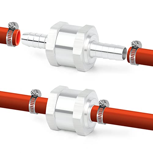 GASHER 5PCS 1/4"(6mm OD) One-Way inline Check Valve 1/4" Fuel Check Valve One Way inline Non Return Diesel Gasoline With 10PCS Hose Clamps - Image 5