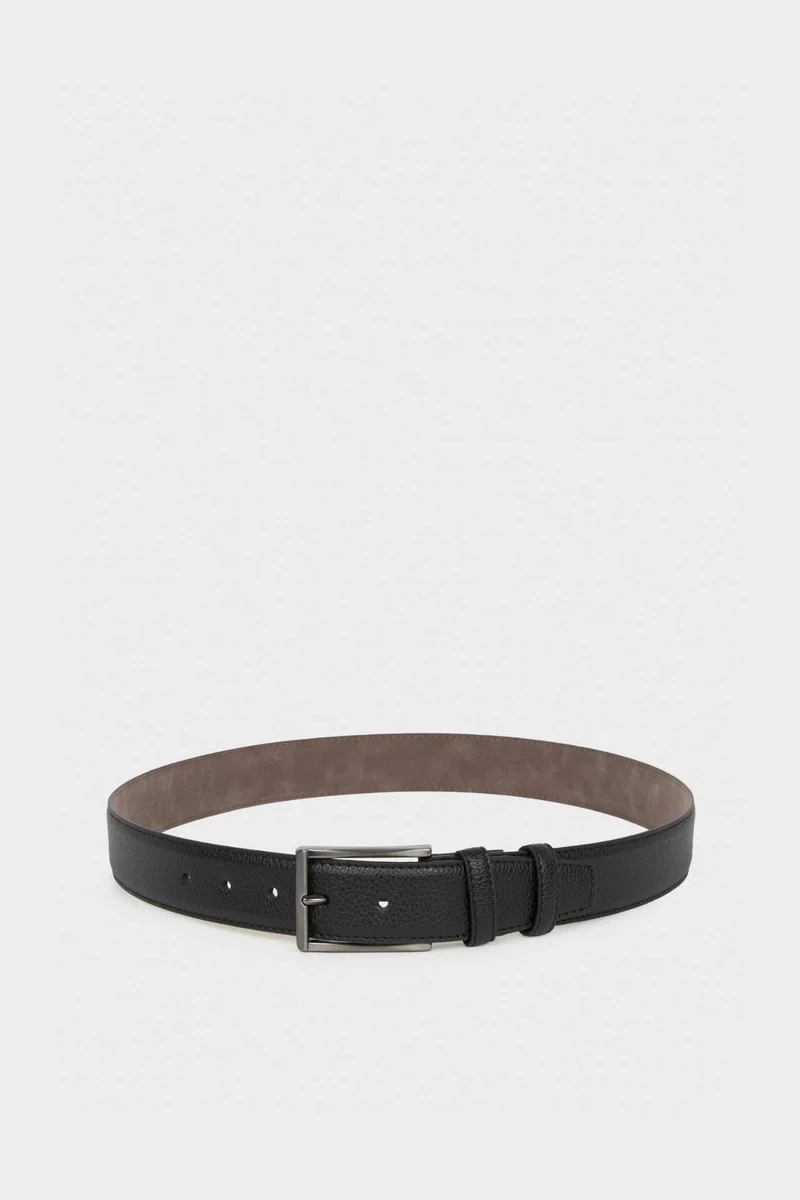 ديفاكتو Man Rectangular Hair Clip Faux Leather Denim Belt