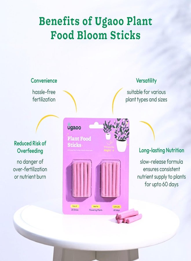 أوجاو أعواد سماد UGAOO النباتية لجميع النباتات المزهرة في الحديقة المنزلية - عبوة من 40 - Image 3