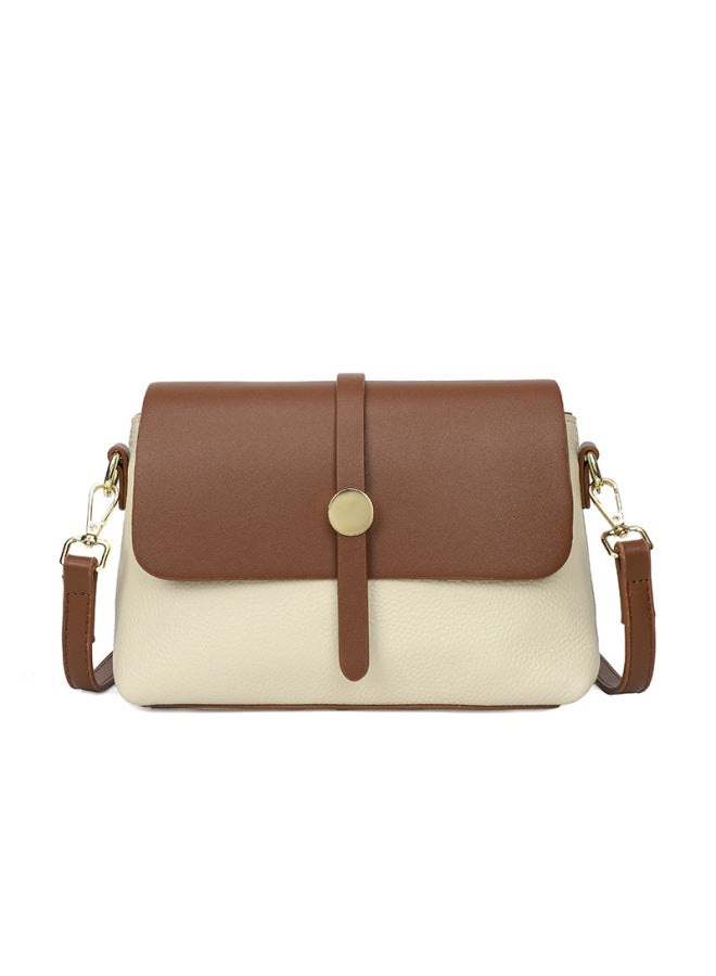 2025 New Leather Bag Women's Fashionable All-match Shoulder Bag Casual Trendy Crossbody Bag Top Layer Cowhide Small Square Bag 