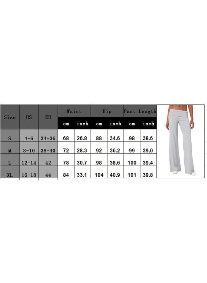 DSORVICD Women Fold Over Leggings Low Rise Wide Leg Flared Sweatpants Lounge Yoga Pants Back to School Clothes for Teens, White, M - Image 3